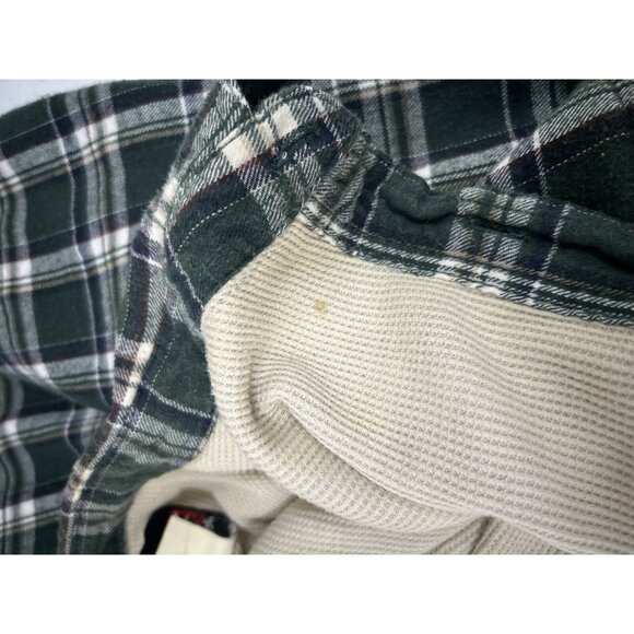 Wrangler Riggs Workwear Green Plaid Button Up Collared Flannel Shirt Size 2XT - Picture 5 of 13